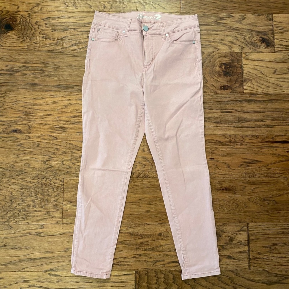 Seven7 Booty Shaper Jeans Women 12 Pink Skinny Stretch Denim Pants
